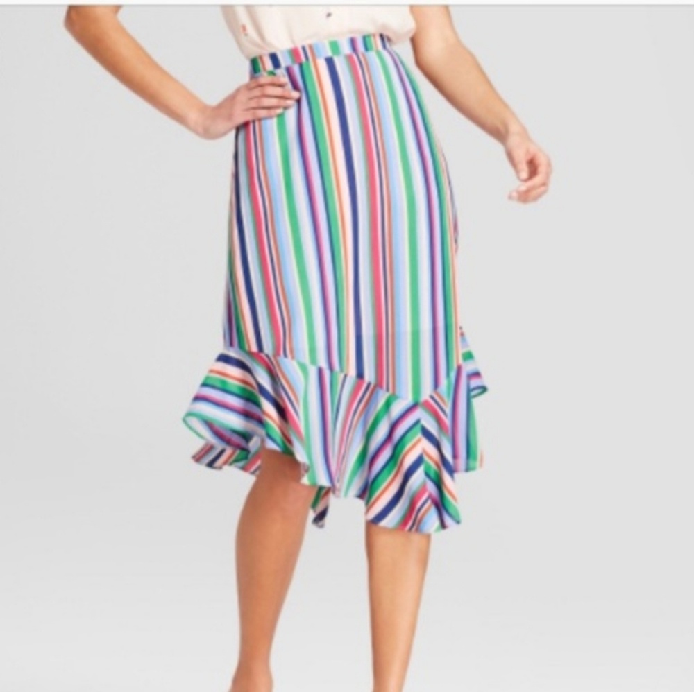 A New Day Rainbow Stripe Skirt. NWT